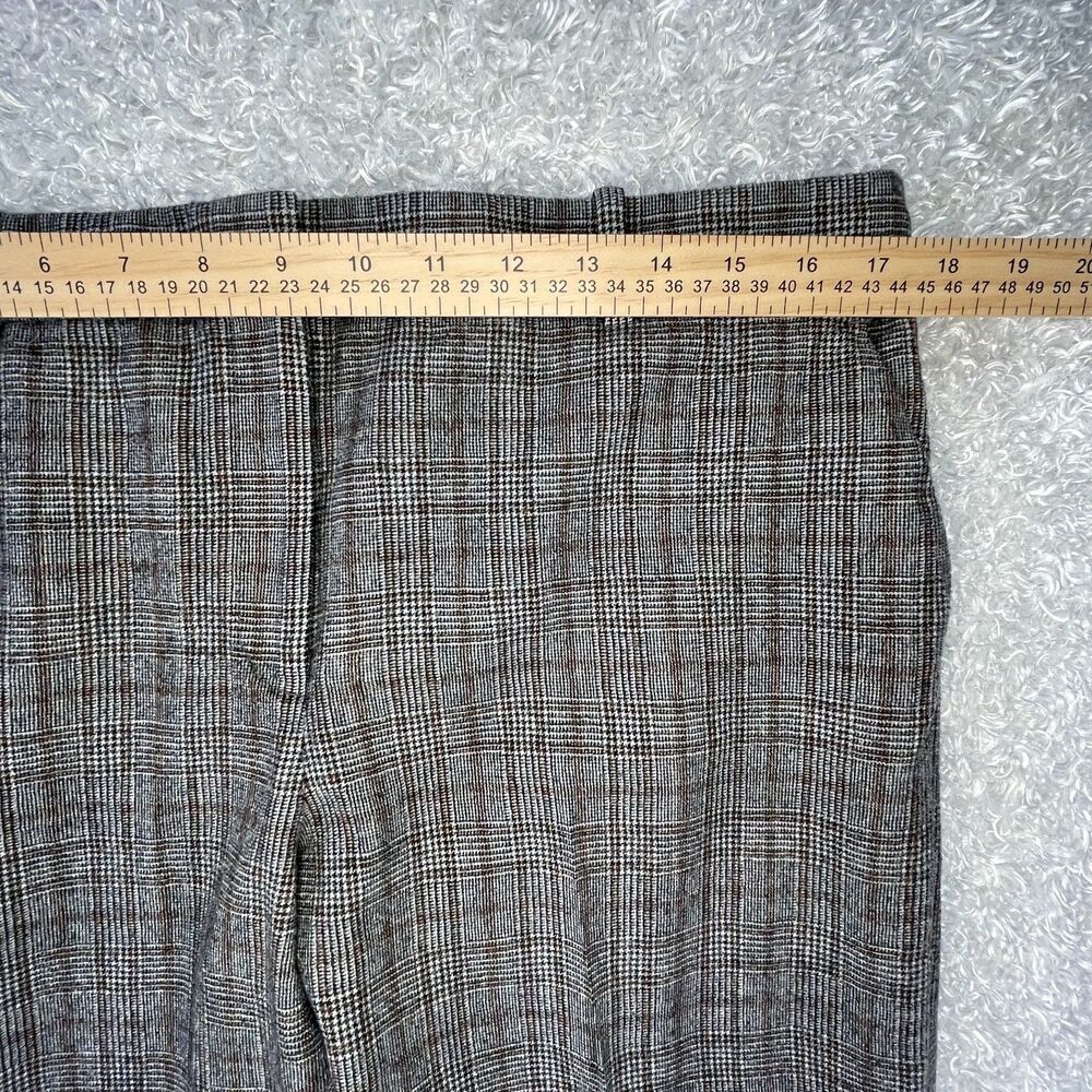 Theory Treeca 2 Maple Traceable Wool Pants 14 Gray Plaid Tapered Crop Trousers - Picture 4 of 14